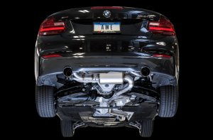 BMW 2 Series Performance Exhaust - Rear - AWE Tuning - Touring Edition Axle-Back, 90mm Chrome Silver Tips - Chrome Silver - `17-`21